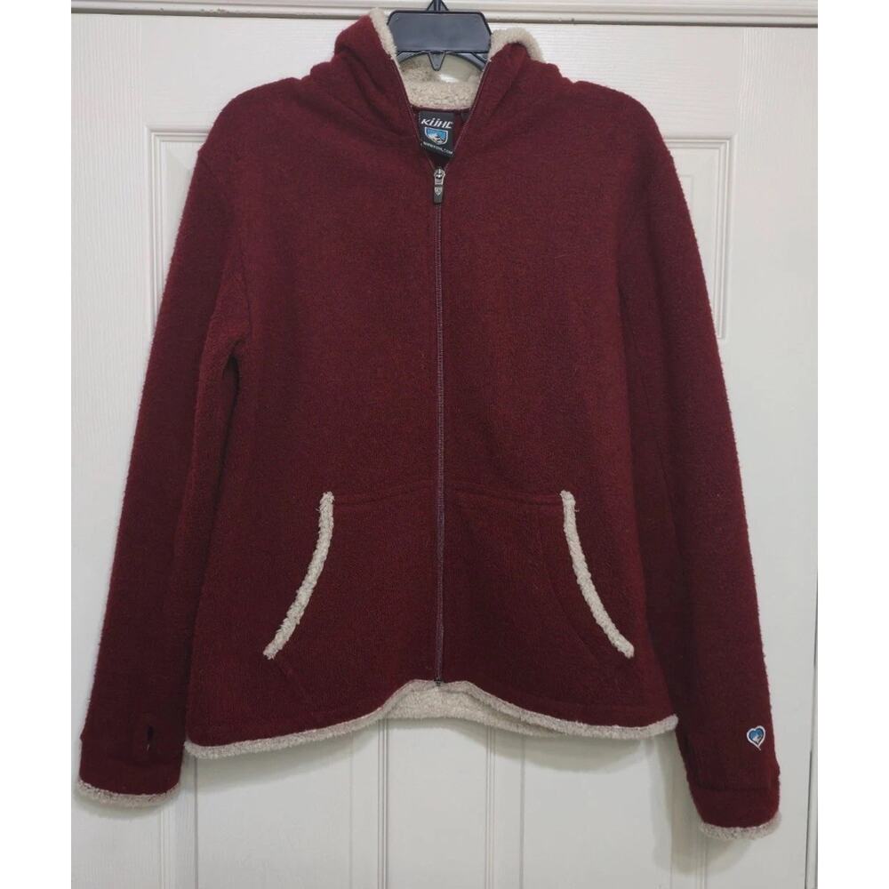 Kuhl Alfpaca Fleece Jacket Womens Large Red Full Zip‎ Hooded